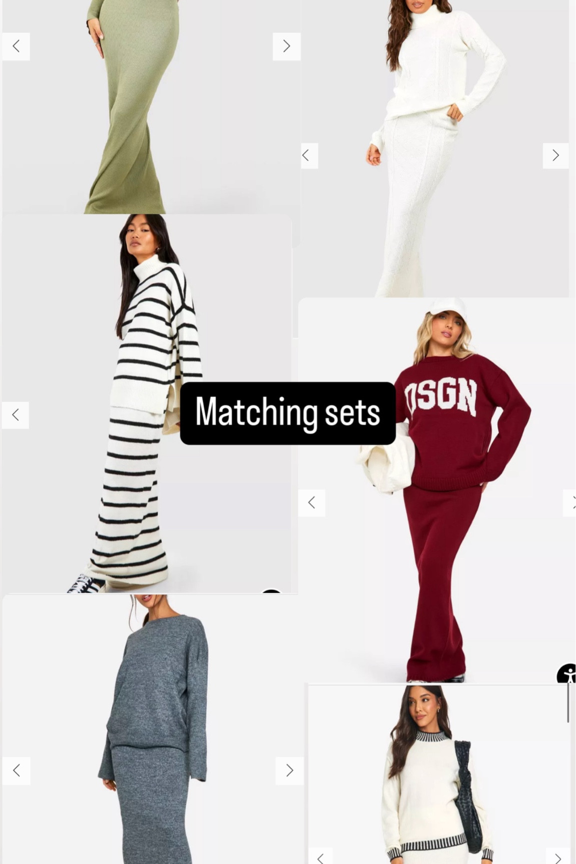 Some cute matching sets I found for winter:)