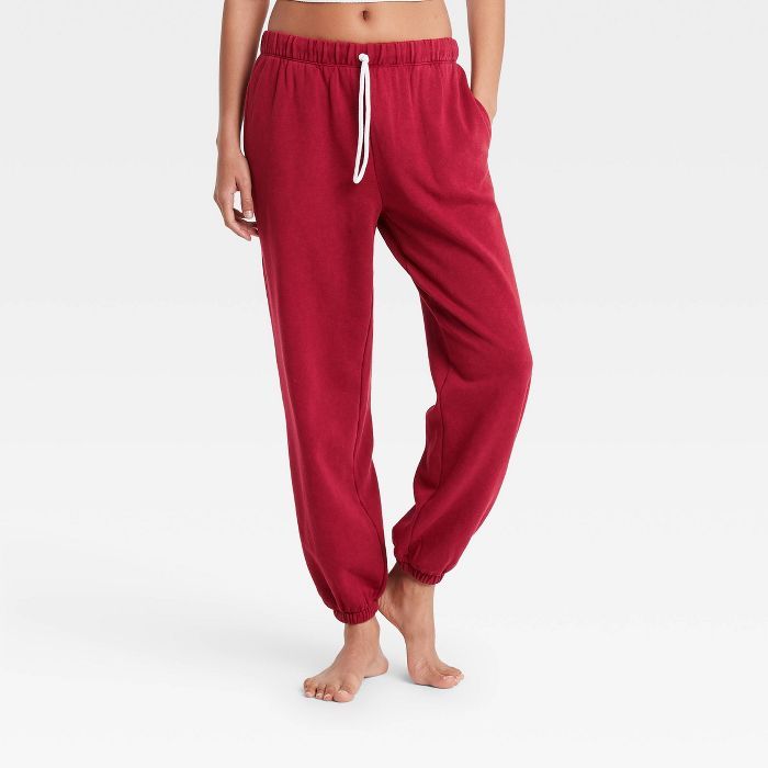 Women's Fleece Fold-Over Lounge Jogger Pants - Colsie™ | Target