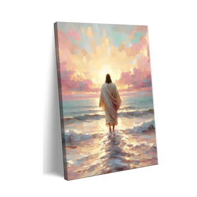 Pink Jesus Walking On Water Canvas Wall Art Christian Bible Paintings Prints Religious Spiritual Faith Wall Decor Religious Savior Posters Pictures Fo | Wayfair North America