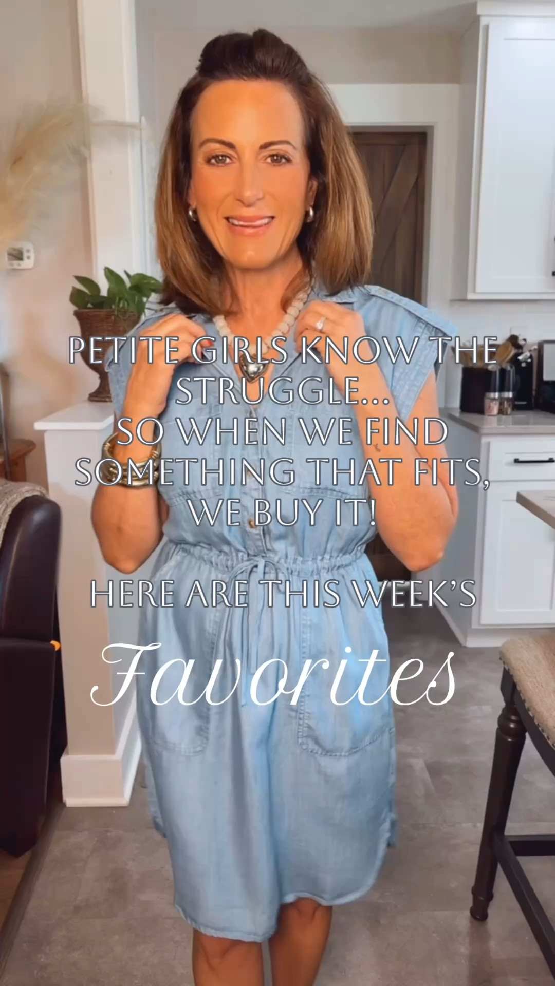 Your favorites for the week.
The Walmart shirt dress runs big. I suggest sizing down one size.
I’m wearing everything else in my true size small.