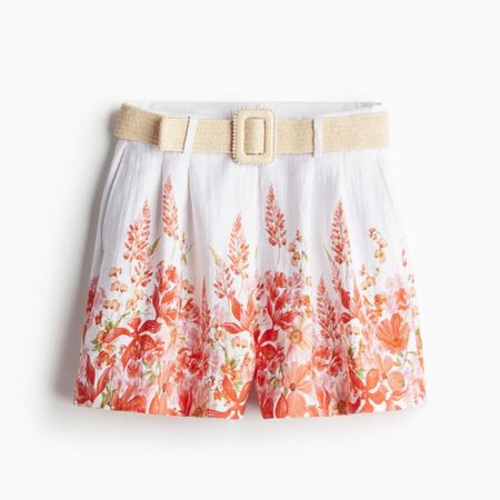 Raffia belted floral shorts under $35  - Zimmermann look for less! 

#LTKstyletip #LTKfindsunder50 #LTKSeasonal