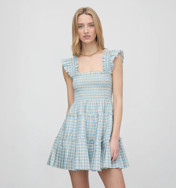 The Charlotte Nap Dress - Blue/Red Gingham | Hill House Home US