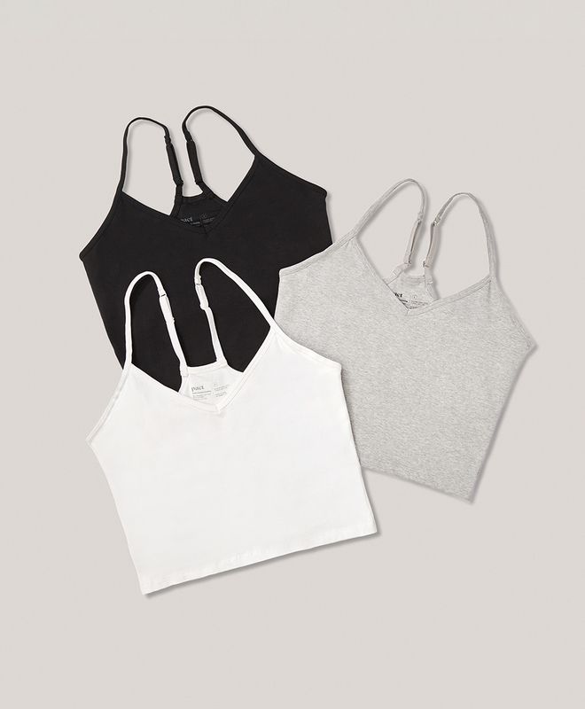everyday shelf bra cropped camisole 3-pack | Pact Apparel