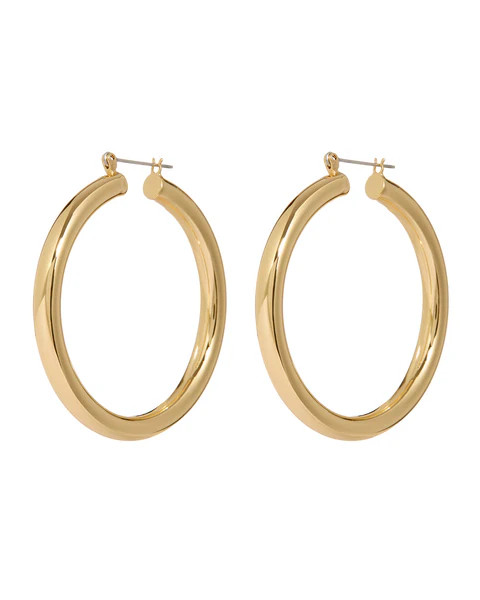 Amalfi Tube Hoops- Gold (Ships Late August) | LUV AJ