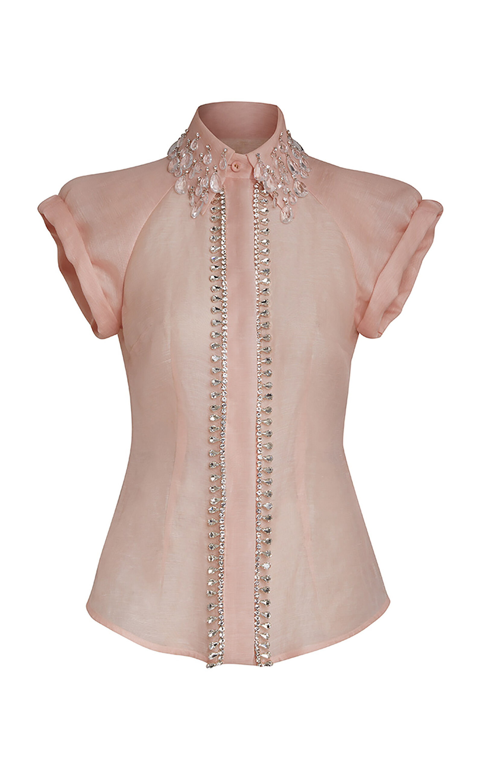 Matchmaker Diamante Linen-Silk Blouse | Moda Operandi (Global)