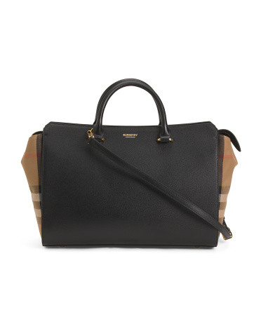 Leather Medium Banwell House Check Top Handle Shoulder Bag | TJ Maxx