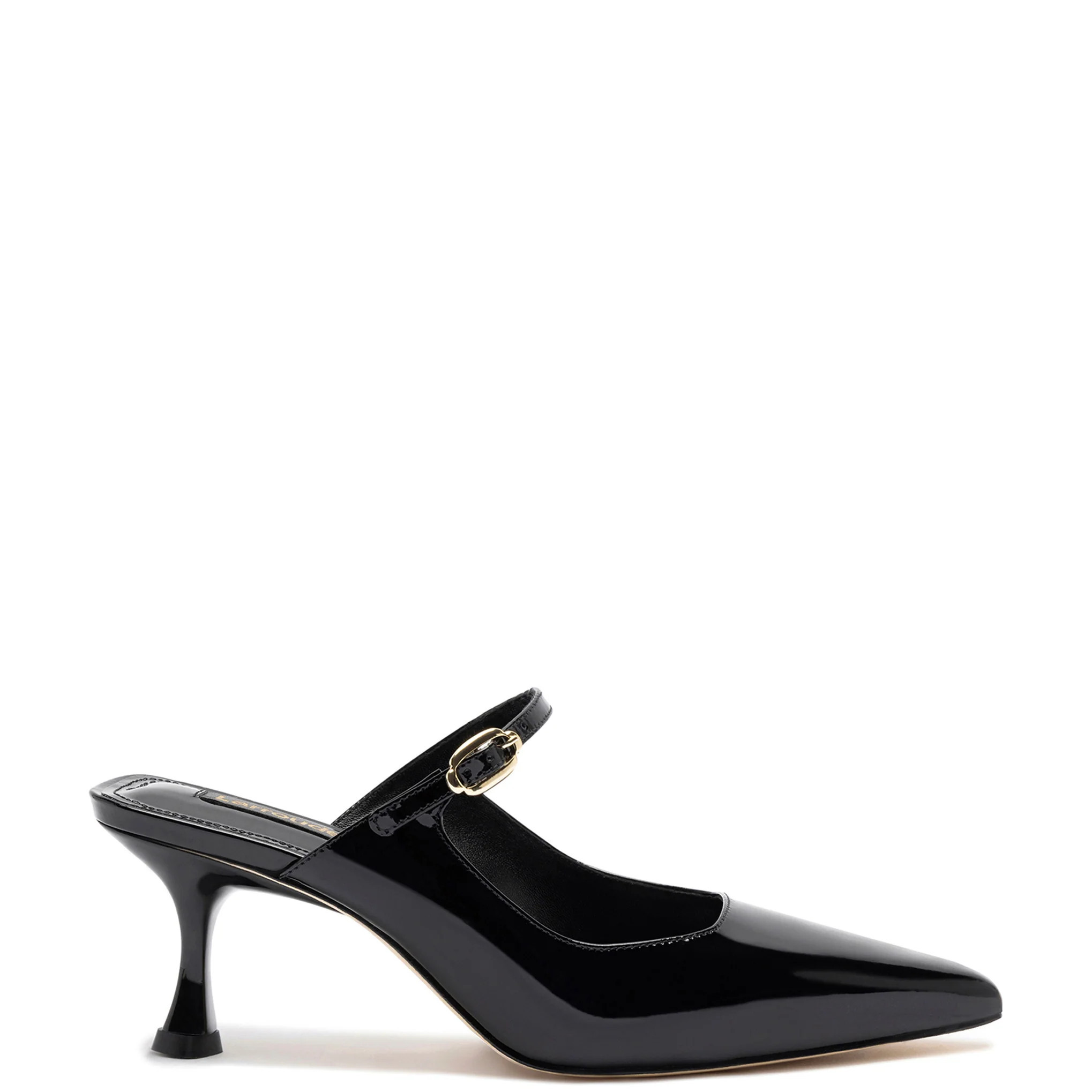 Ines Mule In Black Patent Leather | Larroude