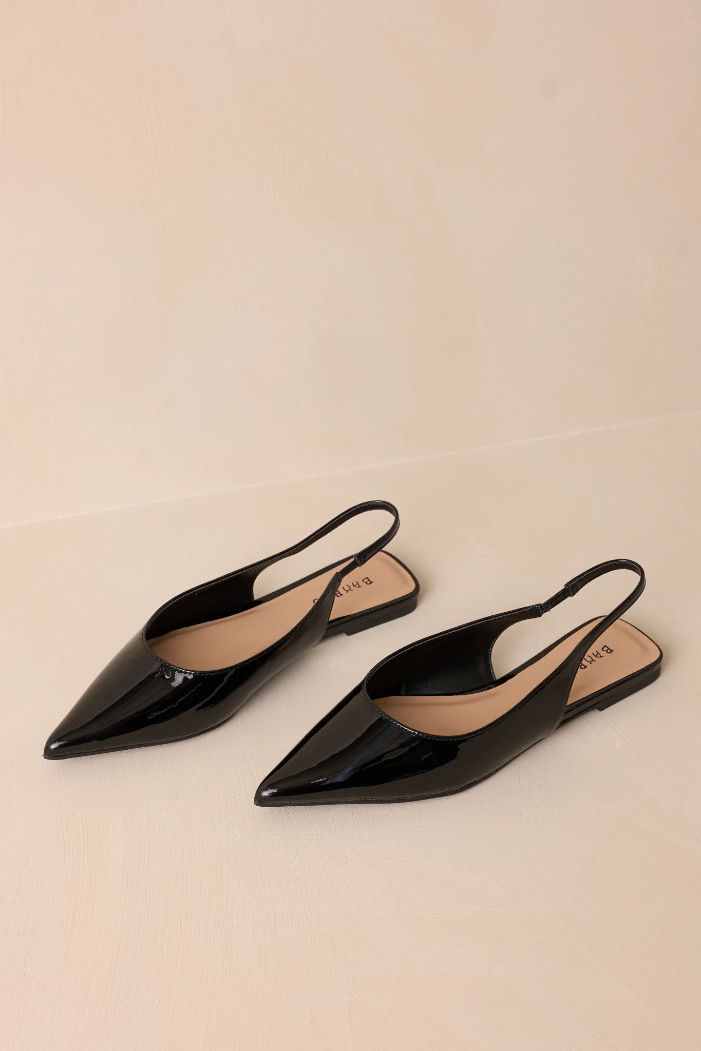 Mixed Feelings Black Pointed-Toe Slingback Flats | Red Dress