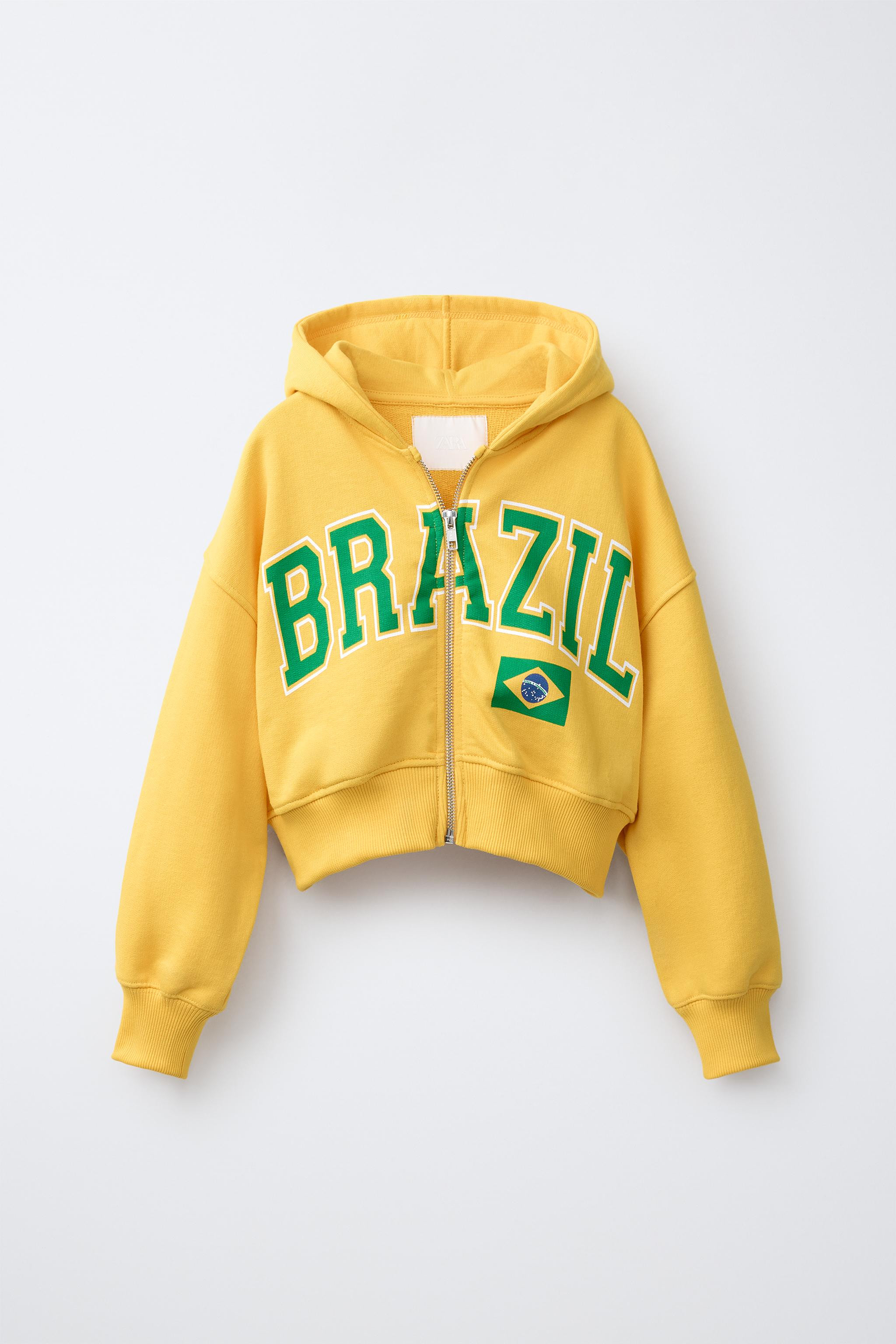 BRAZIL CROPPED HOODIE | Zara US
