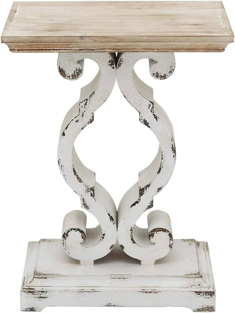 Rectangle End Table, Accent Wooden Table with Carved Legs and Shelf, Home Furniture, Side Table f... | Amazon (US)