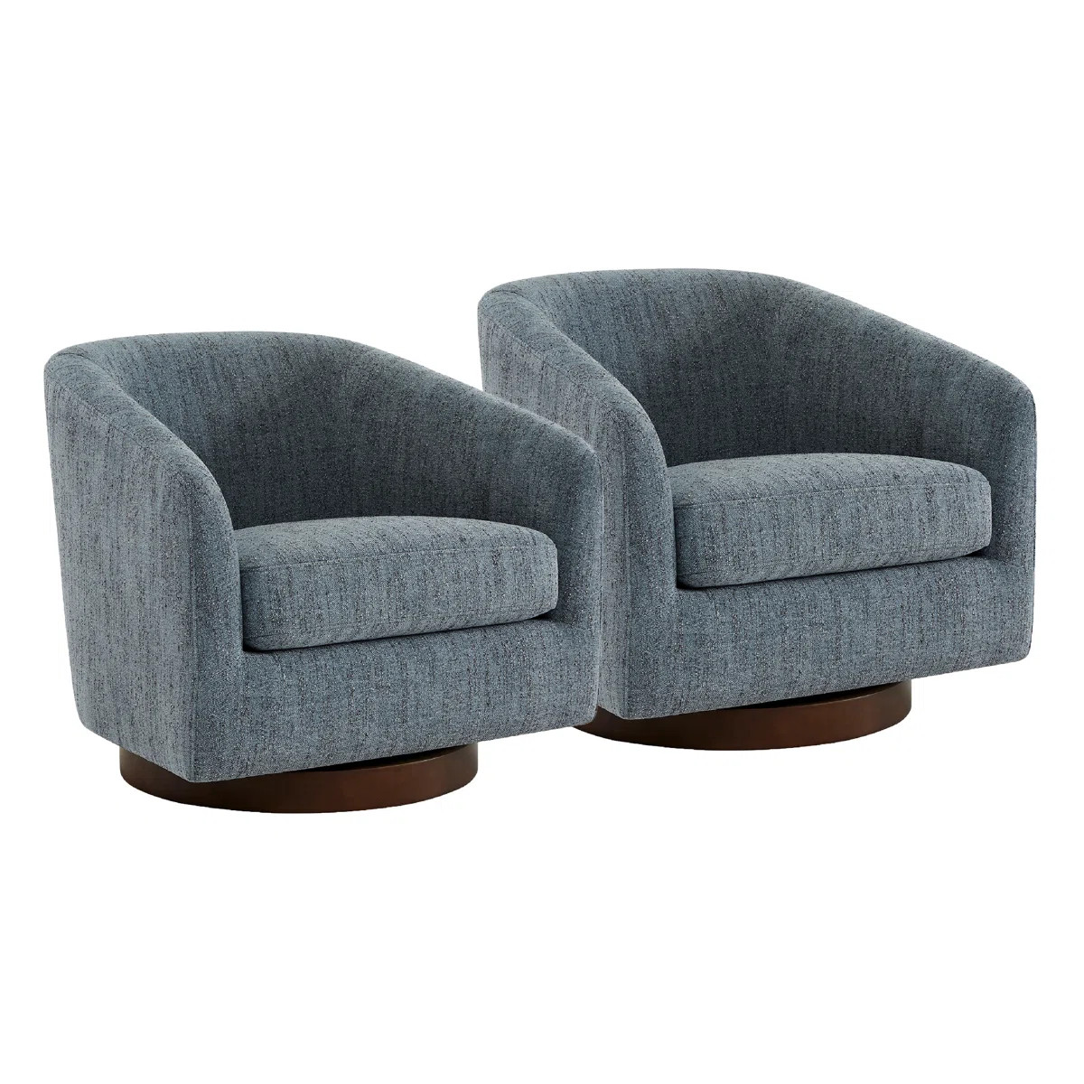 Bennett Upholstered Swivel Barrel Chair (Set of 2) | Wayfair North America