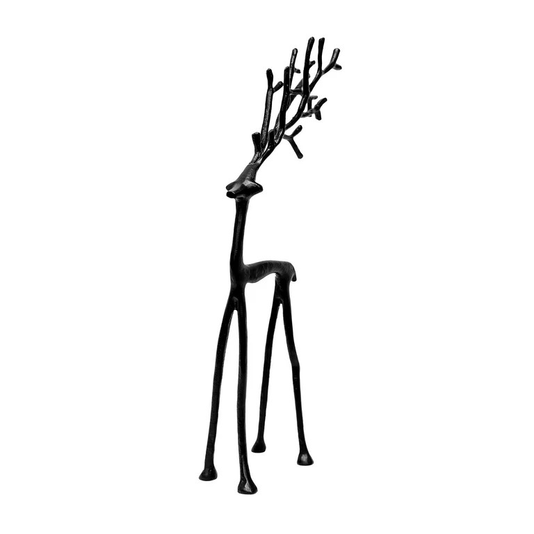 Black Metal Deer Christmas Tabletop Decor, 16 in, by Holiday Time - Walmart.com | Walmart (US)