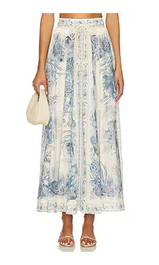 Zimmermann Wanderlust A-line Maxi Skirt in Blue Toile from Revolve.com | Revolve Clothing (Global)