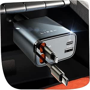 LISEN Retractable Car Charger, Gifts for Him Her, 84W Car Adapter USB C Fast Charger, Gifts for M... | Amazon (US)
