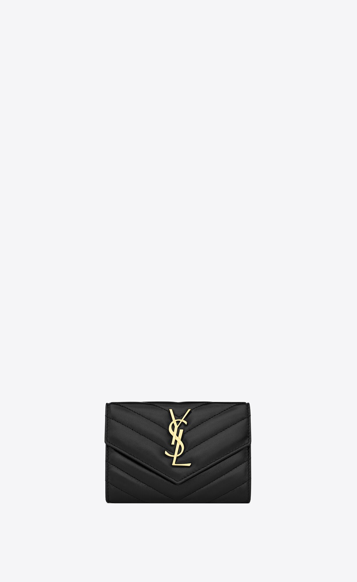 SMALL WALLET WITH FLAP decorated with THE CASSANDRE AND QUILTED OVERSTITCHING. | Saint Laurent Inc. (Global)