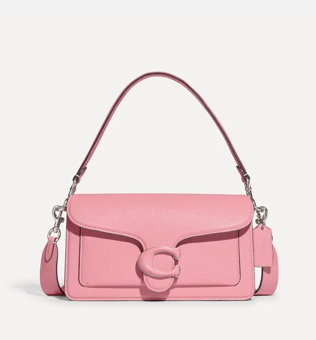Coach Women's Polished Pebble Leather Covered C Closure Tabby Shoulder Bag 26 - Flower Pink | Coggles (Global)