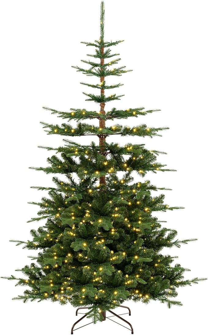 GOFLAME 7FT Pre-Lit Artificial Christmas Tree, Hinged Xmas Fir Tree with 1303 Branch Tips, 500 Wa... | Amazon (US)