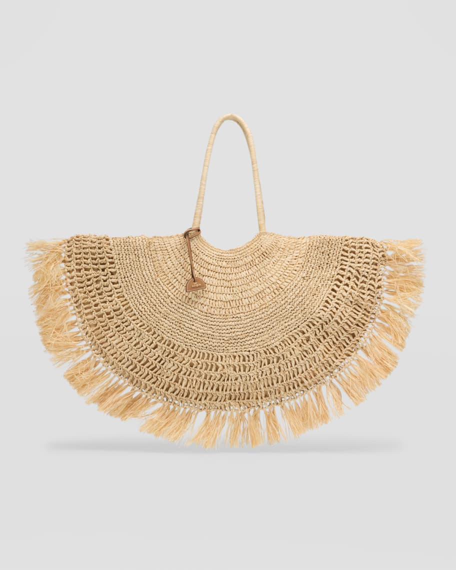 Lucia Fringe Straw Tote Bag | Neiman Marcus