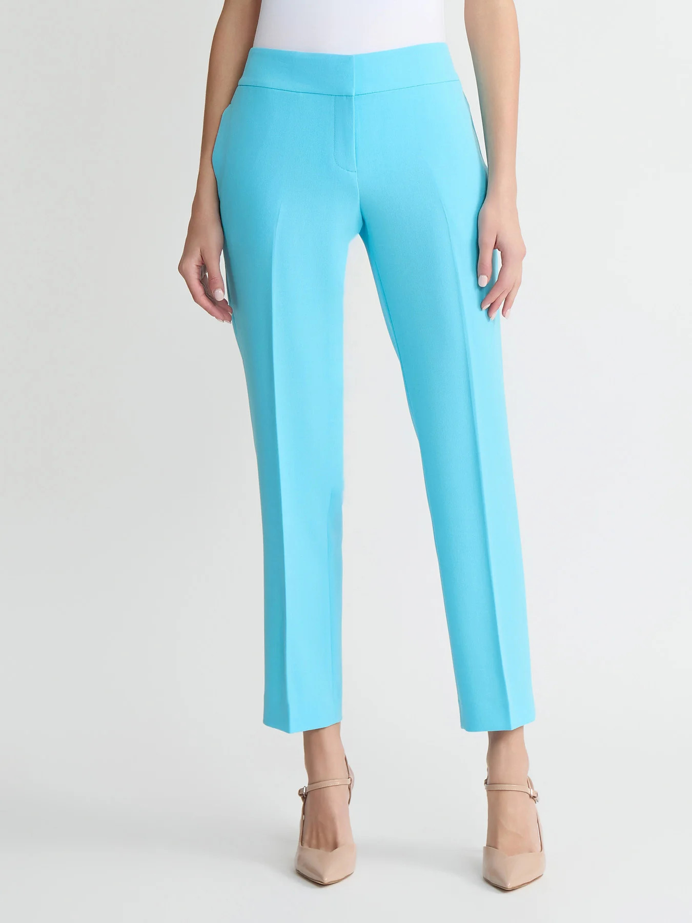 Ava Straight-Leg Pant, Stretch Crepe | Kasper Clothing