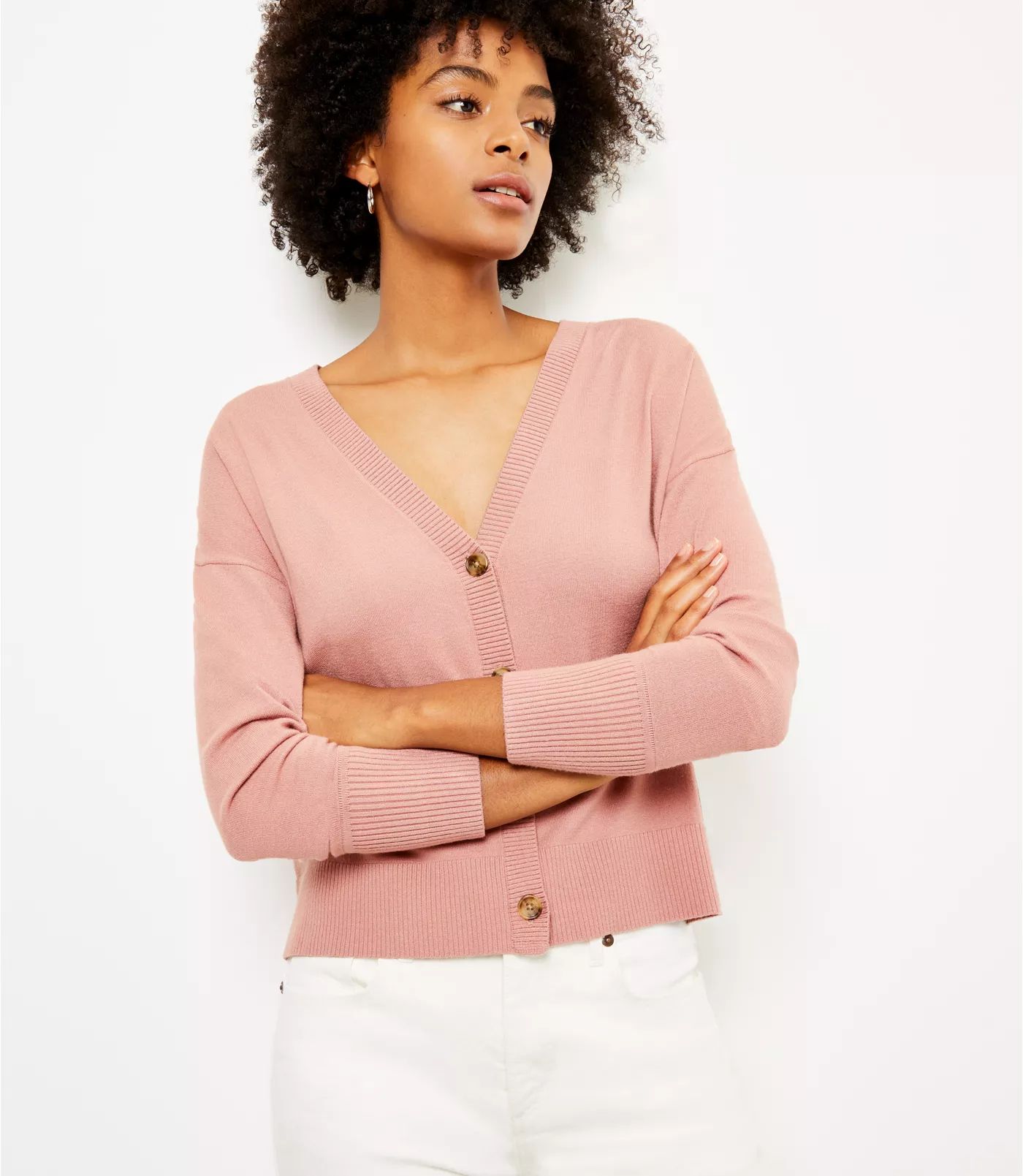 Relaxed V-Neck Cardigan | LOFT | LOFT