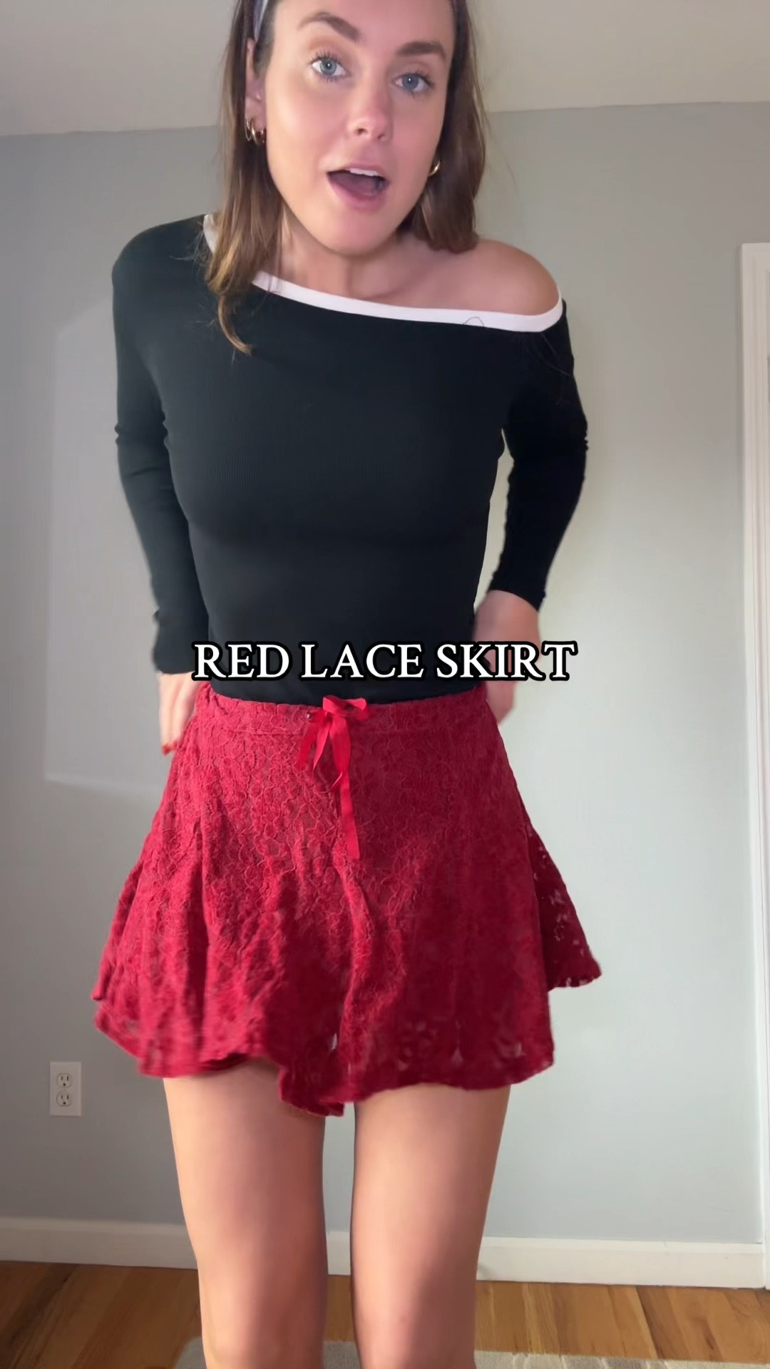 Red lace skirt for the holidays 

#LTKWatchNow #LTKMidsize #LTKHoliday