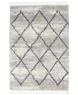 Nourison Oslo Shag OSL01 Silver 5'3" x 7'9" Area Rug | Macys (US)