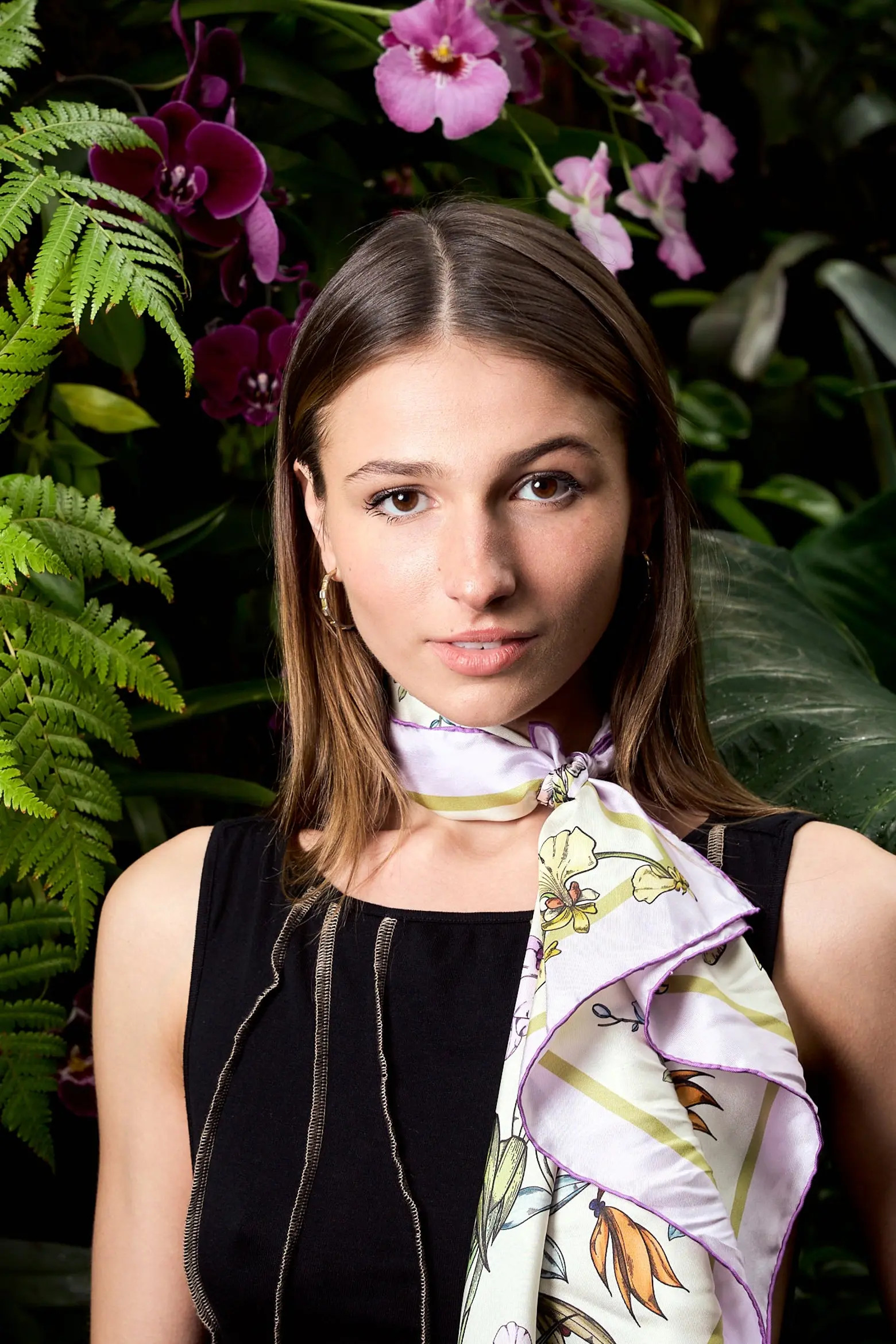 Lost Pattern X NYBG "Orchid Symphony" Silk Bandana Scarf | Nordstrom | Nordstrom