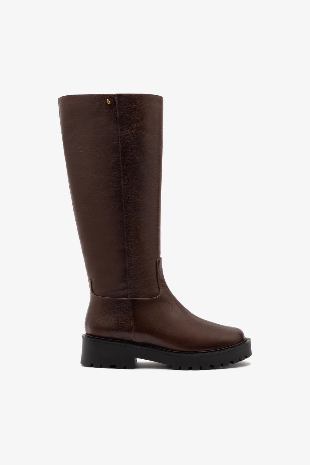 Anne Lugsole Boot In Brown Leather | Larroude