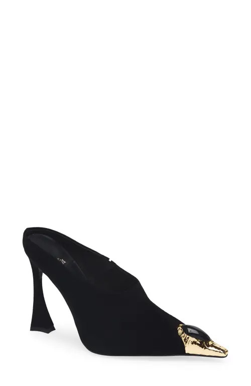 Jeffrey Campbell Naiad Mule in Black Suede Gold Black at Nordstrom, Size 9 | Nordstrom