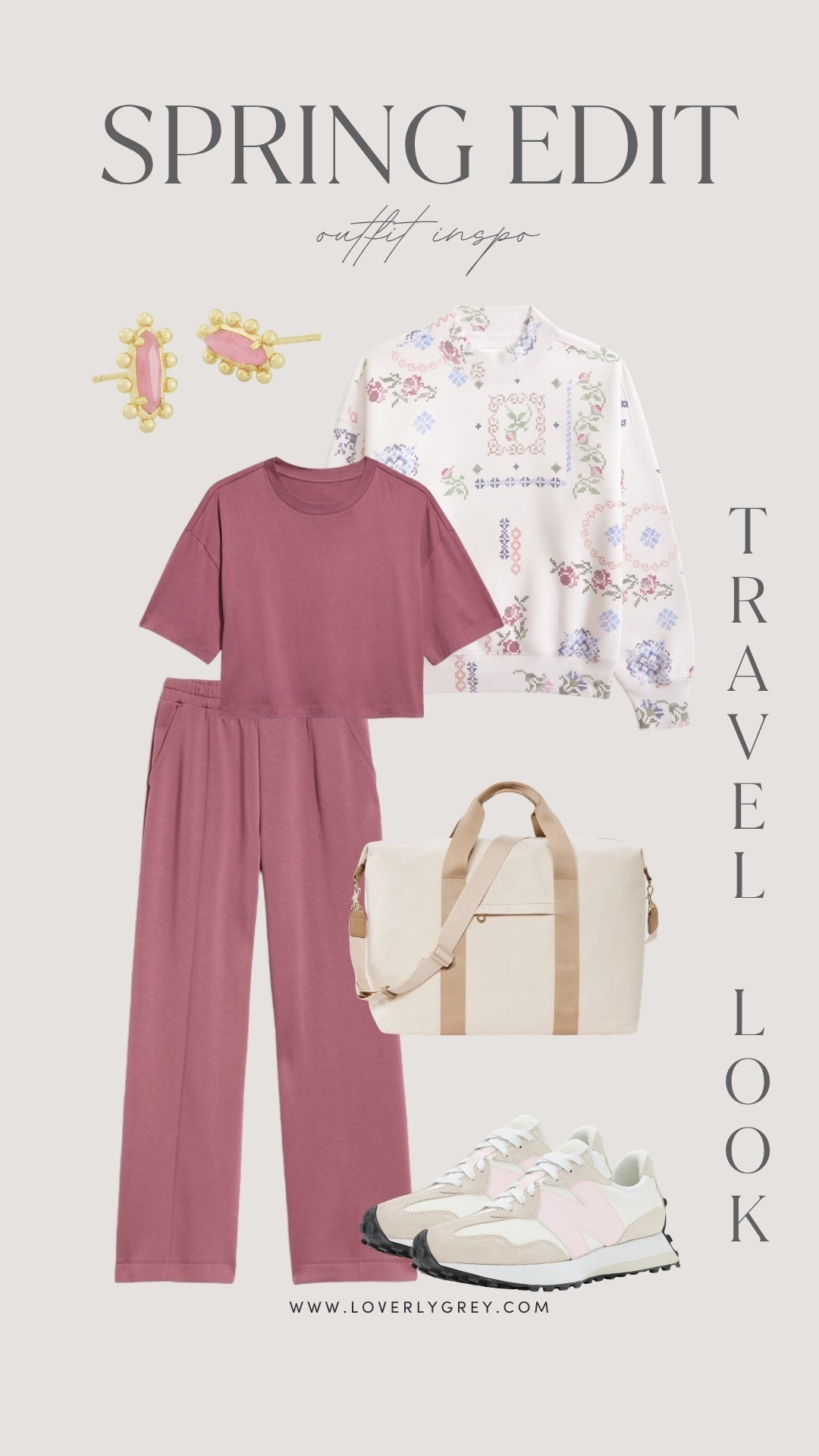 An elevated travel look! Loving this color palette and the playful pattern for an optional layer. So comfy and affordable. 

Loverly grey, travel outfit ideas, travel style inspo, airport outfits, mauve lounge set pink, Abercrombie, old navy active lounge pant set

#LTKSeasonal #LTKActive #LTKTravel