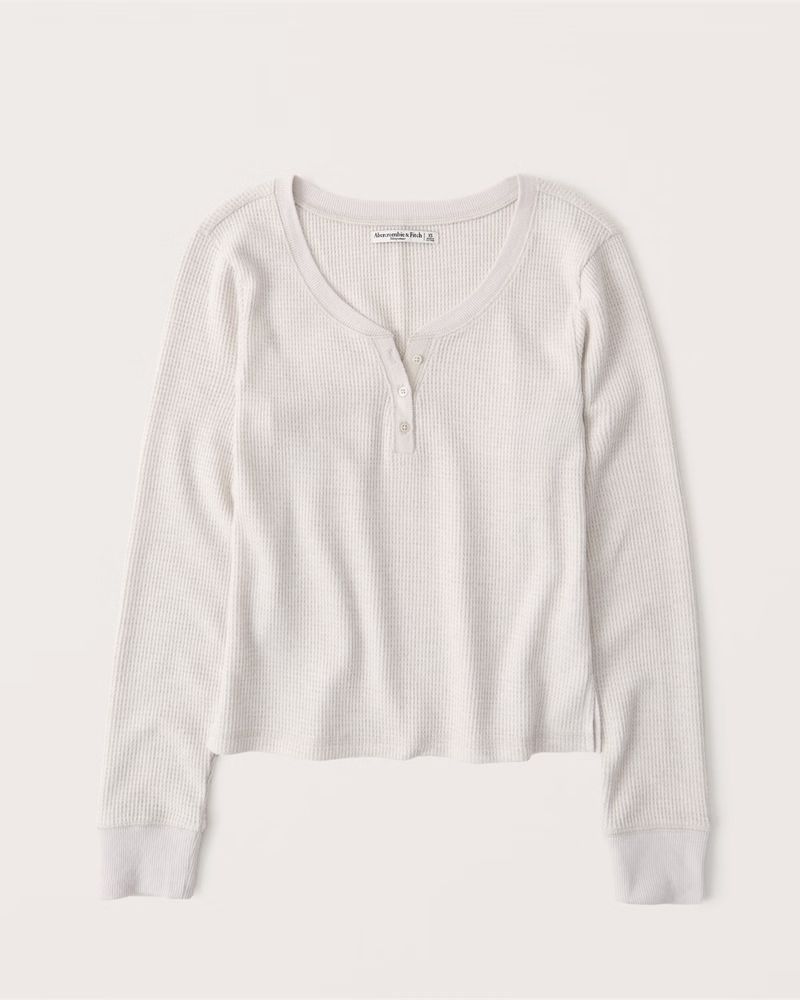 Long-Sleeve Lounge Waffle Henley | Abercrombie & Fitch (US)