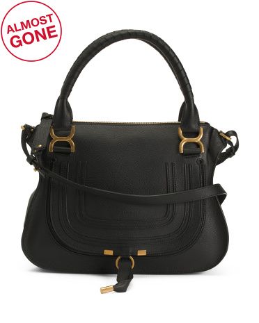 Made In Italy Marcie Leather Double Carry Satchel | TJ Maxx