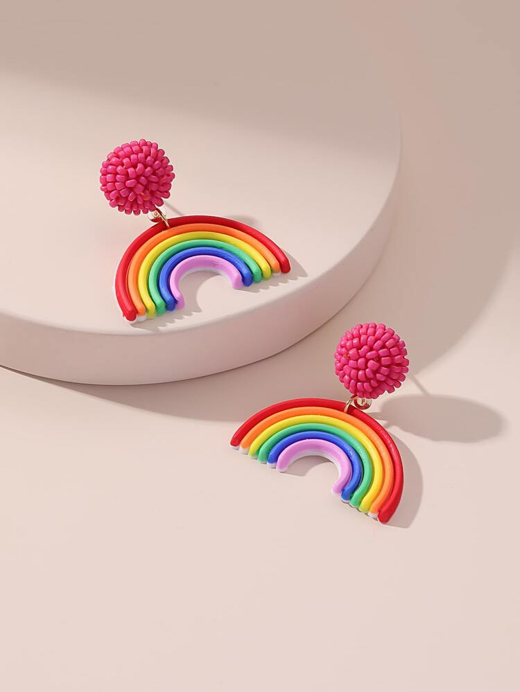 Rainbow Decor Drop Earrings | SHEIN