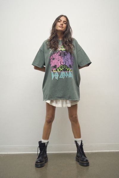 Def Leppard Double Animal T-Shirt Dress | Urban Outfitters (US and RoW)