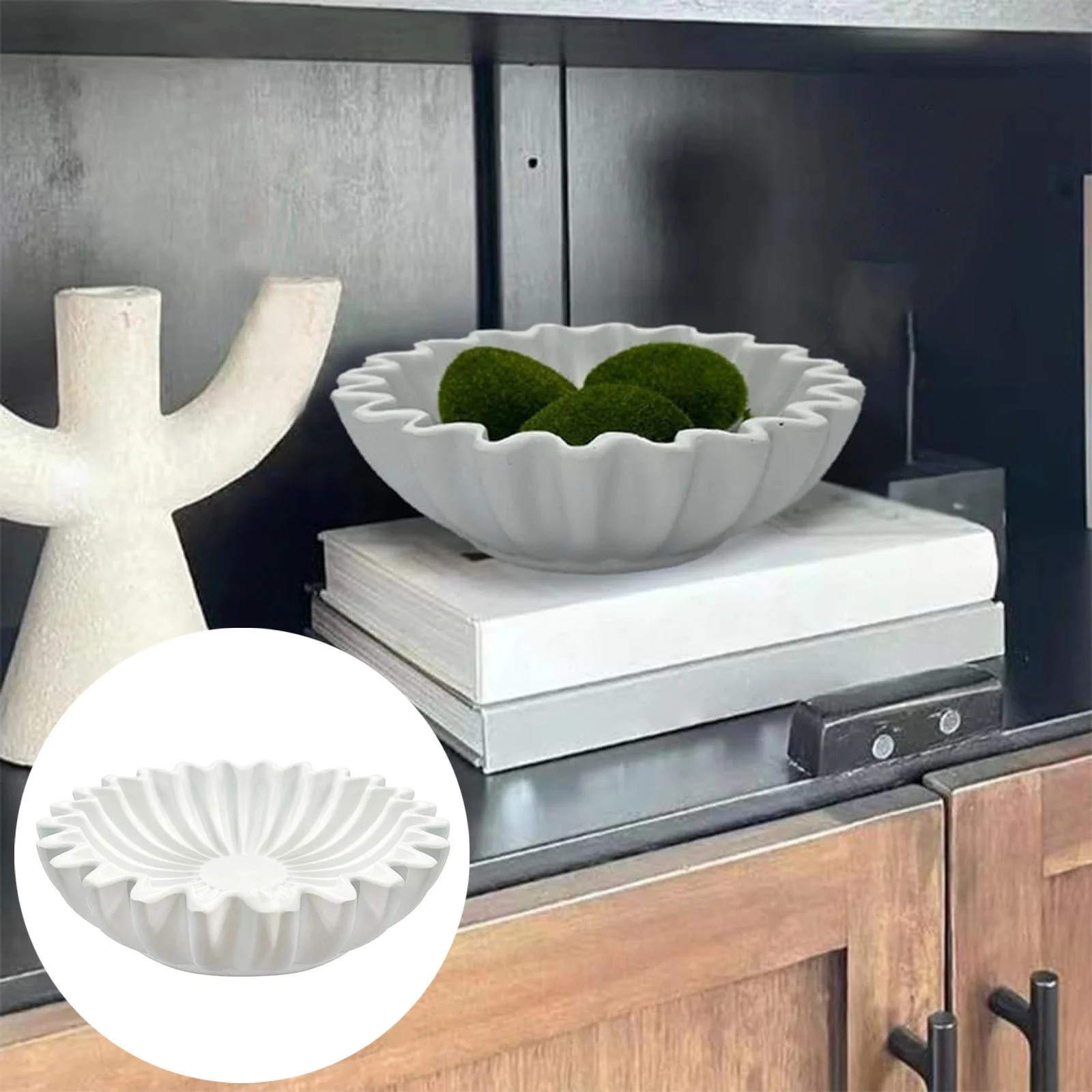 Decorative Bowls For Home Resin Fruit Bowl Antique Scallop Bowl Fluted Bowl Ruffle Bowl For House... | Walmart (US)