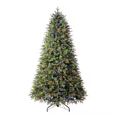 Holiday Living Hayden 9-ft Hayden pine Pre-lit Artificial Christmas Tree with Multicolor LED Ligh... | Lowe's