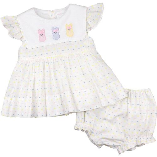 Pastel Swiss Dot Bunny Diaper Set | Cecil and Lou