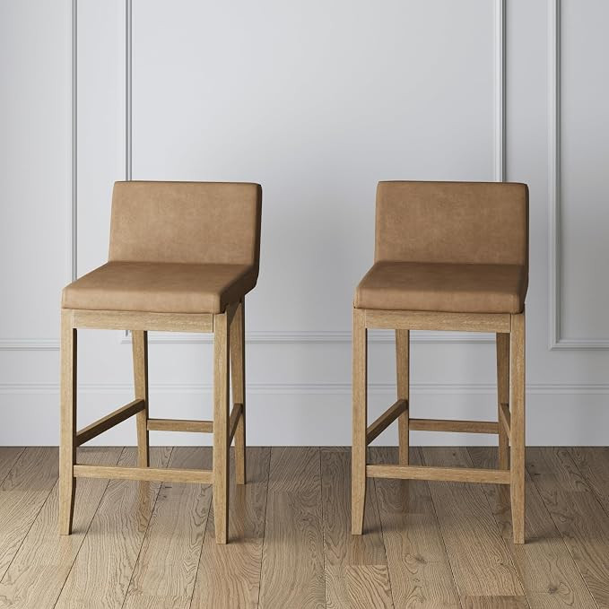 Nathan James Gracie Modern Counter Height Bar Stool with Back, Counter Stool Upholstered Chair wi... | Amazon (US)