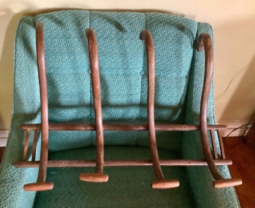 VTG Bentwood Thonet Style Hat Coat Rack Wall Bent Wood Hall Tree Holder  | eBay | eBay US