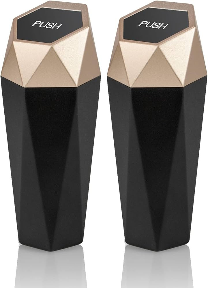 Car Trash Can with Lid,Portable Vehicle Auto Car Garbage Can,Diamond Design Mini Garbage Bin for ... | Amazon (US)