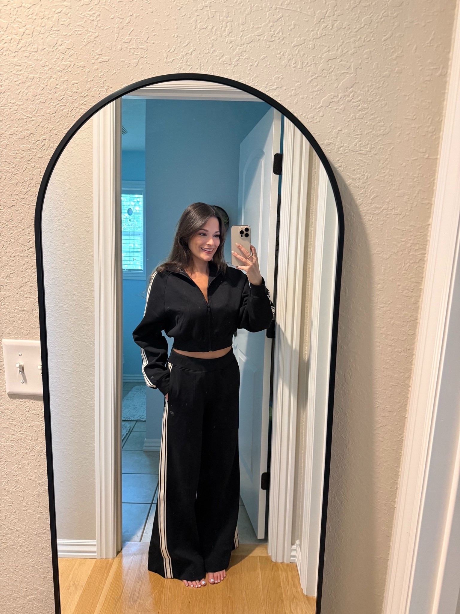 this matching set is so chic and comfy. I love the wide leg and the stripe down the sides elevate it. 

Casual style, comfy outfit, ootd, loungewear, on the go outfit, easy outfit, travel outfit

#LTKPetite #LTKTravel #LTKActive