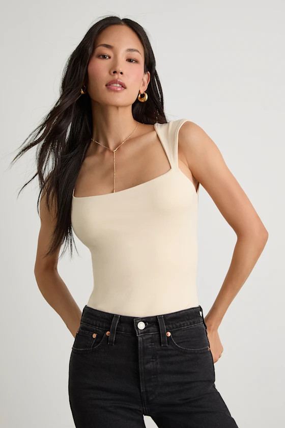 Brayden Light Yellow Square Neck Bodysuit | Lulus