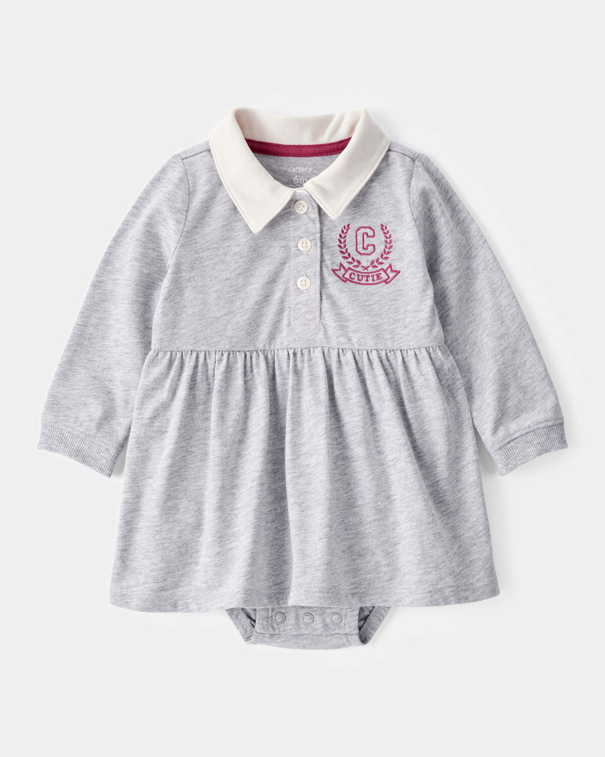 Baby Varsity Polo Bodysuit Dress - Grey | Carter's Inc