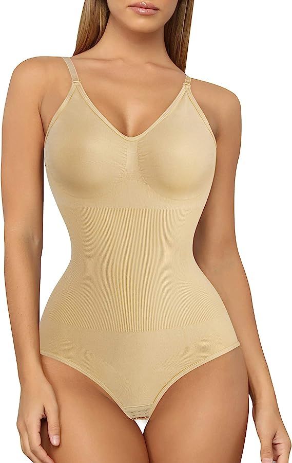 Irisnaya Women Slimming Bodysuits Shapewear Tops Tummy Control Body Shaper Spaghetti Strap Camiso... | Amazon (US)