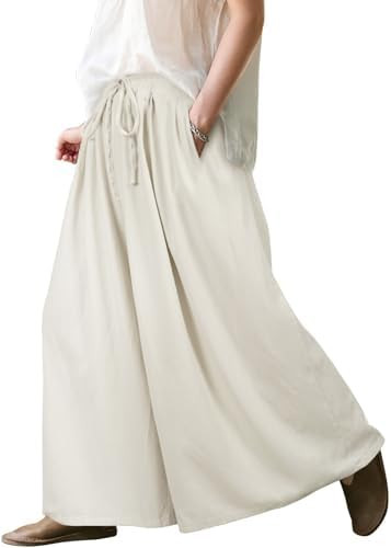 UQJE Women's Wide Leg Baggy Jeans Plus Size Loose Elastic Waist Denim Pants with Deep Pockets Lig... | Amazon (US)