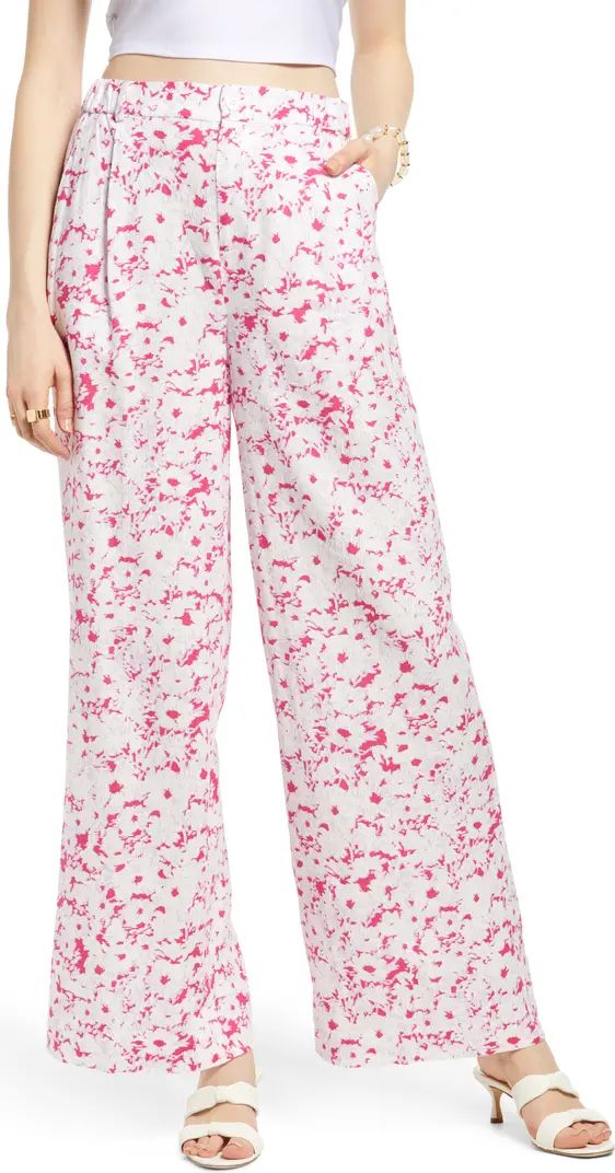 Open Edit Wide Leg Linen Blend Pants | Nordstrom | Nordstrom