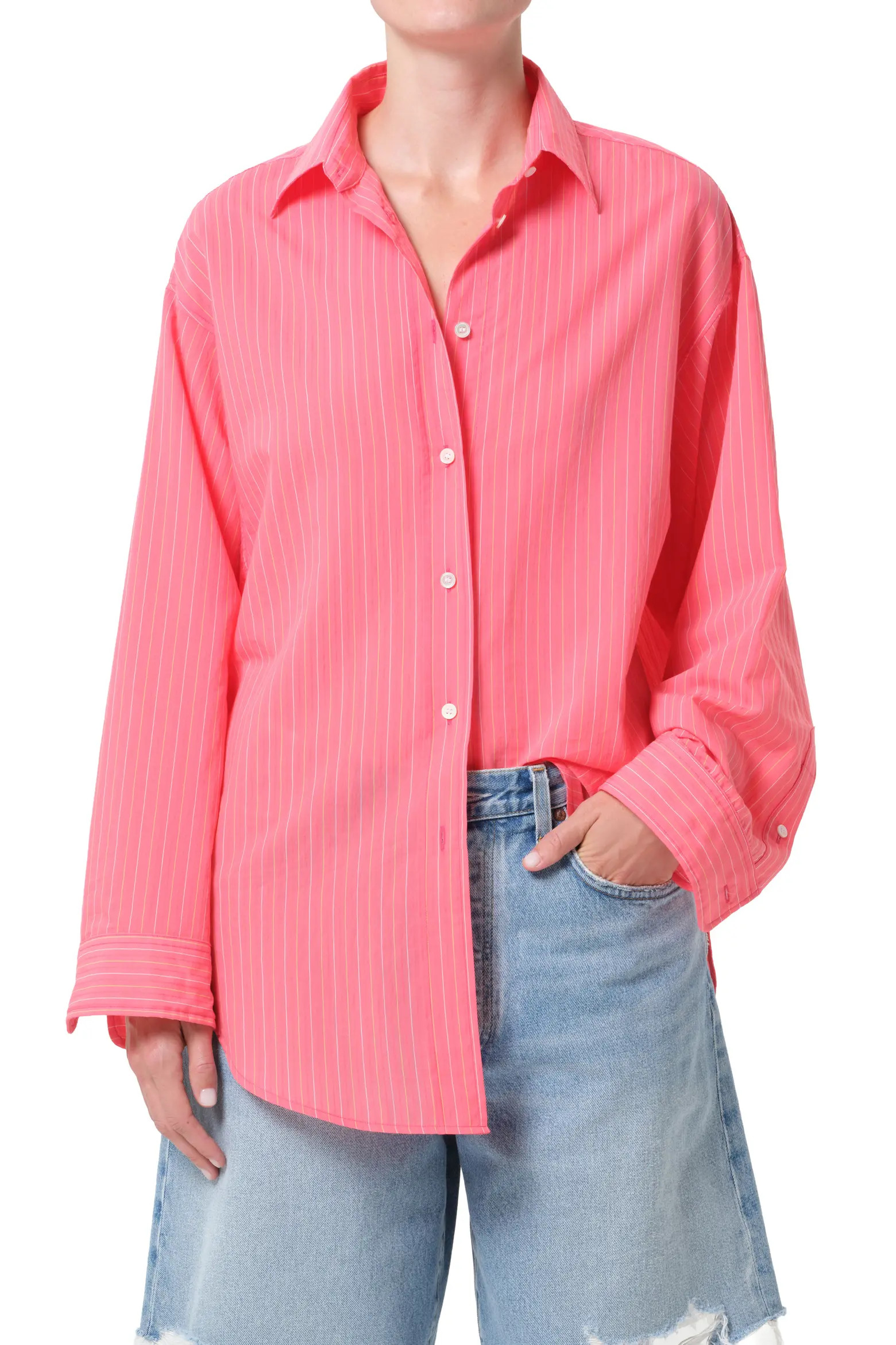 AGOLDE Sona Pinstripe Oversize Button-Up Shirt (Women) | Nordstrom | Nordstrom