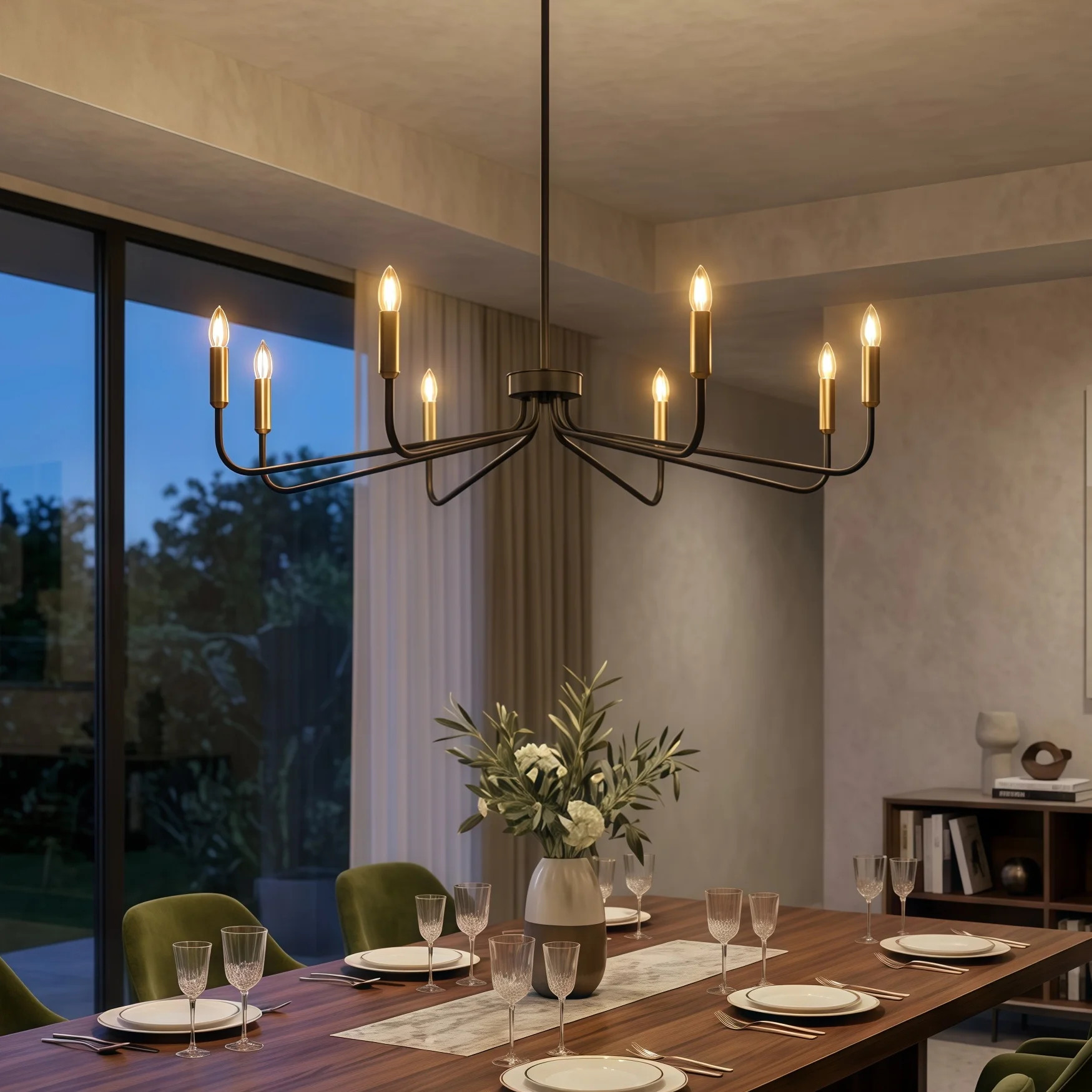 Winston Porter Maroneia 38" W 8-Light Dimmable Candle Style Chandelier & Reviews | Wayfair | Wayfair North America