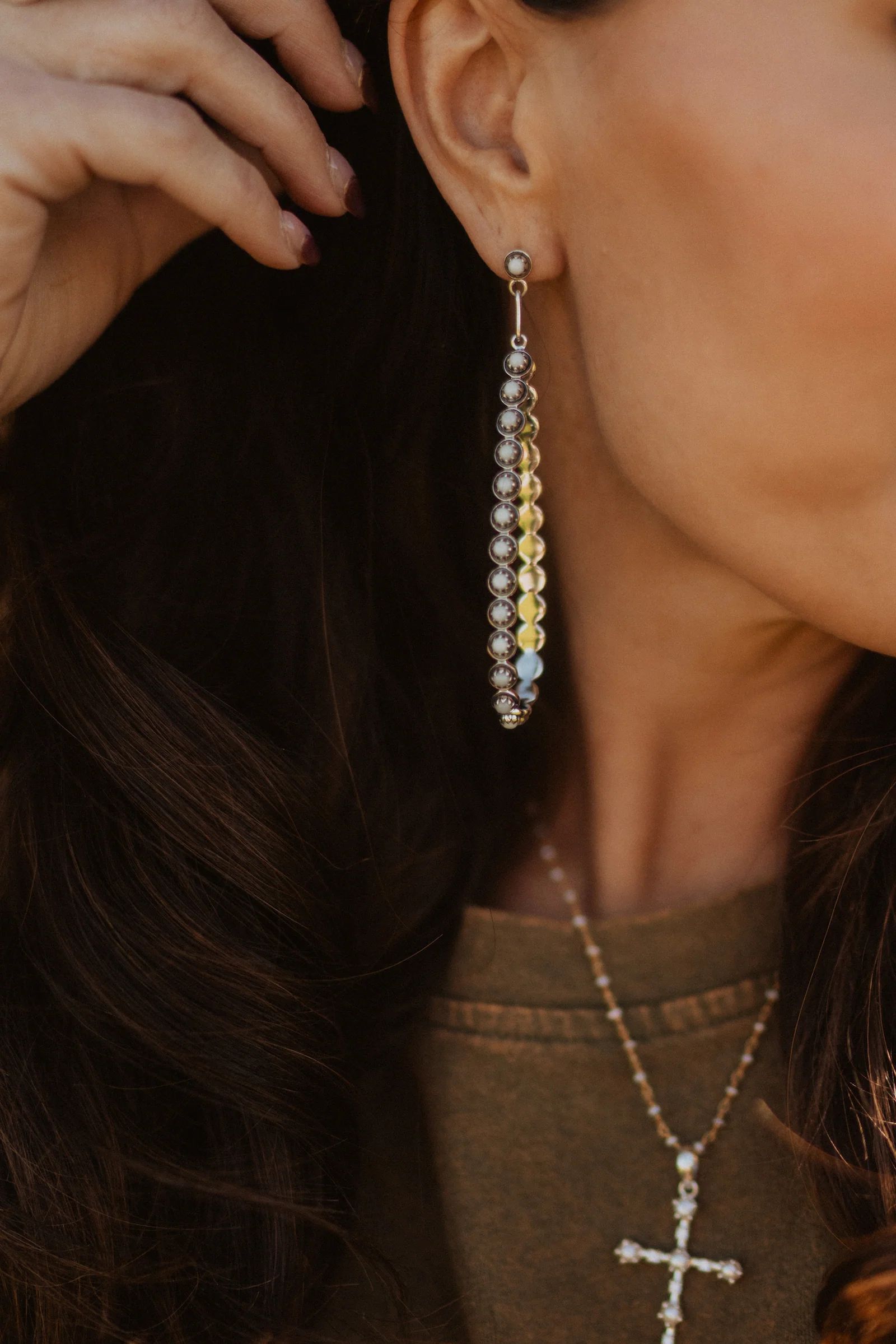 Betsy Earrings | White | Goldie Lew Jewelry