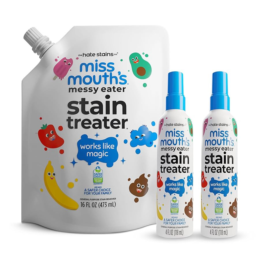 Miss Mouth’s Messy Eater Stain Treater Refill Ready Kit - 2 Pack Stain Remover Spray and 16oz R... | Amazon (US)